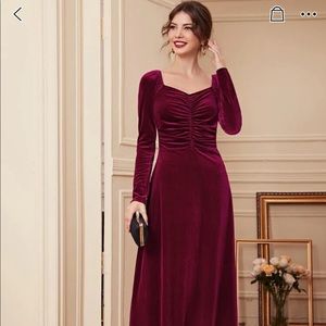 SHEIN Sweetheart Neck Velvet Dress Small